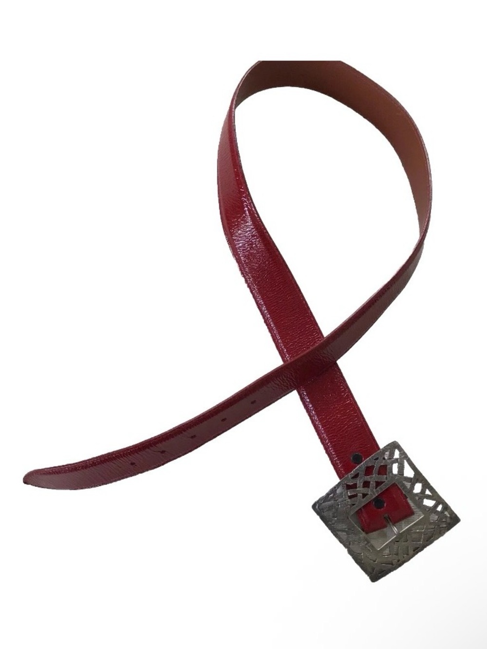 Pat Areias Red Calfskin Statement Belt SZ 34